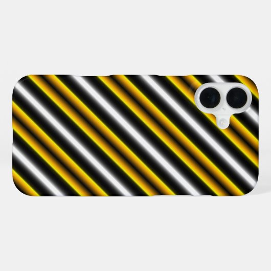 Coque iPhone 16 Plus Bandes arc-en-ciel blanc jaune (Verso Horizontal)