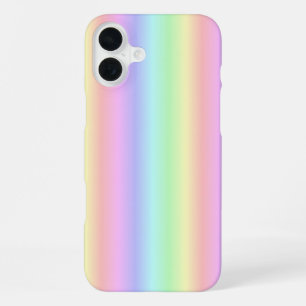 Coque iPhone 16 Plus Bandes arc-en-ciel Pastel - motif