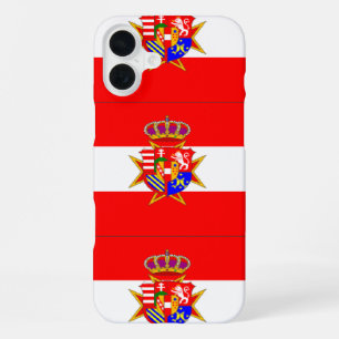 Coque iPhone 16 Plus Bannière blanche rouge Grand-Duché de Toscane