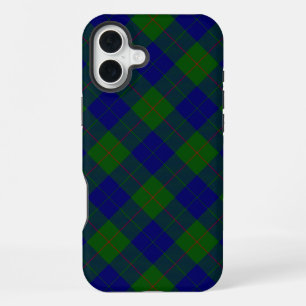 Coque iPhone 16 Plus Barclay tartan bleu vert carreaux
