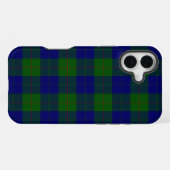 Coque iPhone 16 Plus Barclay tartan bleu vert plaid (Verso Horizontal)