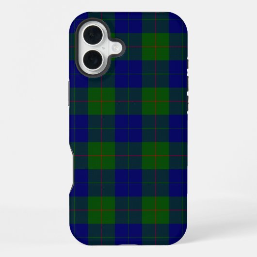 Coque iPhone 16 Plus Barclay tartan bleu vert plaid (Verso)
