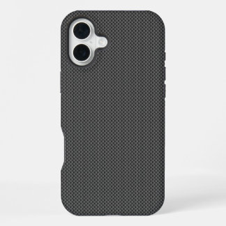 Coque iPhone 16 Plus Base noire de fibres de carbone