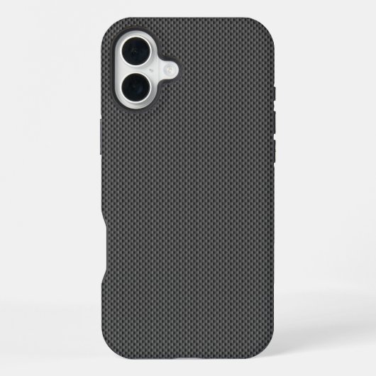 Coque iPhone 16 Plus Base noire de fibres de carbone (Verso)