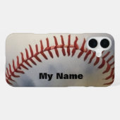 Coque iPhone 16 Plus Baseball Votre Nom (Verso Horizontal)