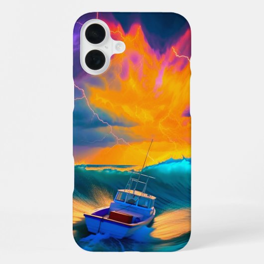 Coque iPhone 16 Plus Bateau Artsy (Verso)