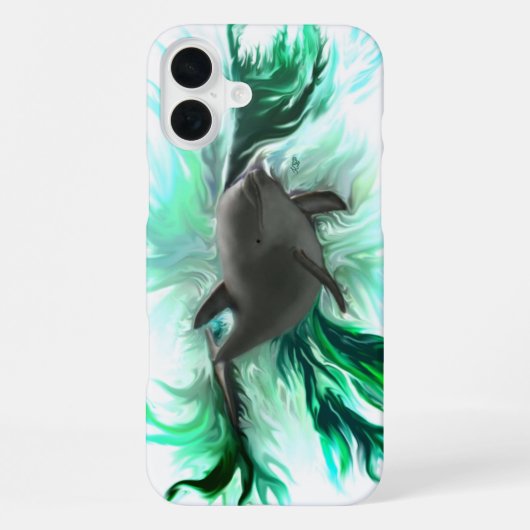 Coque iPhone 16 Plus Bébé dauphin (Verso)