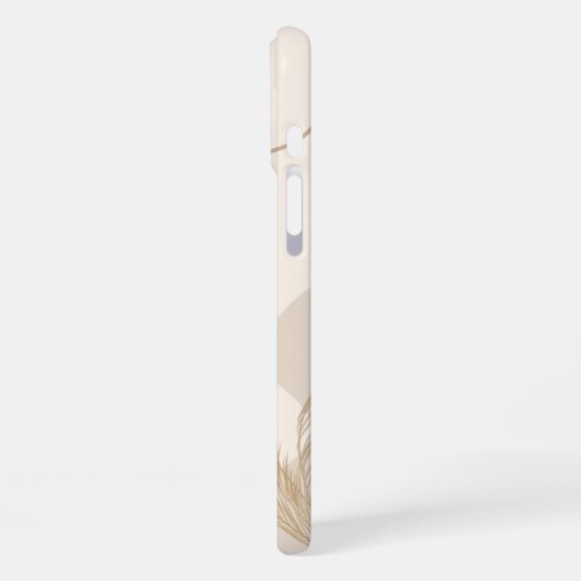 Coque iPhone 16 Plus Beige Brown Aesthetic Floral Linktree Background | (Côté gauche)