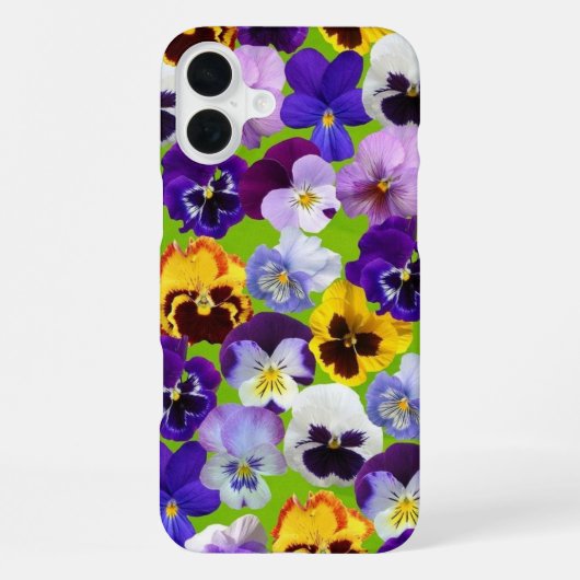 Coque iPhone 16 Plus Belles Pansies de Printemps (Verso)
