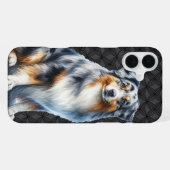 COQUE iPhone 16 PLUS BERGER AUSTRALIEN FLUFFY À POILS LONGS (Verso Horizontal)