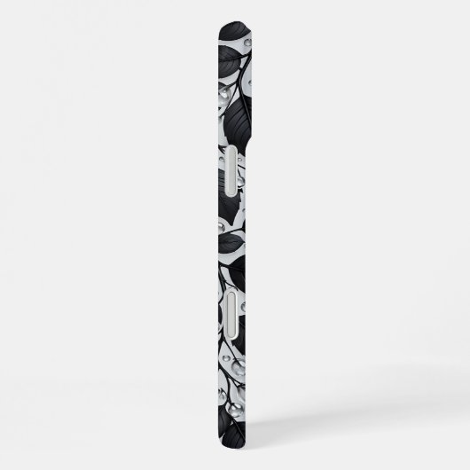 Coque iPhone 16 Plus Black Plant Leaves iPhone 16 case (Côté droit)