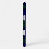 Coque iPhone 16 Plus Black Watch Tartan bleu vert Plaid (Côté droit)