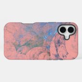 Coque iPhone 16 Plus bleu Abstrait vert et rose (Verso Horizontal)