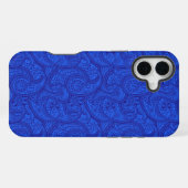Coque iPhone 16 Plus Blue Paisley (Verso Horizontal)