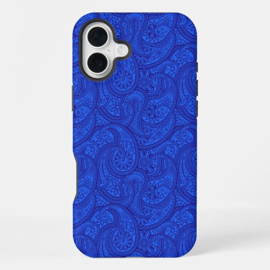 Coque iPhone 16 Plus Blue Paisley (Verso)