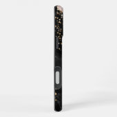 Coque iPhone 16 Plus Blush Black Gold Paillet Agate Nom Script (Côté droit)