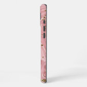 Coque iPhone 16 Plus Blush Black Gold Paillet Agate Nom Script (Côté gauche)