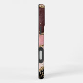 Coque iPhone 16 Plus Blush Noir Monogramme Agate Pailleté Or (Côté droit)