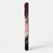 Coque iPhone 16 Plus Blush Noir Monogramme Agate Pailleté Or (Côté gauche)