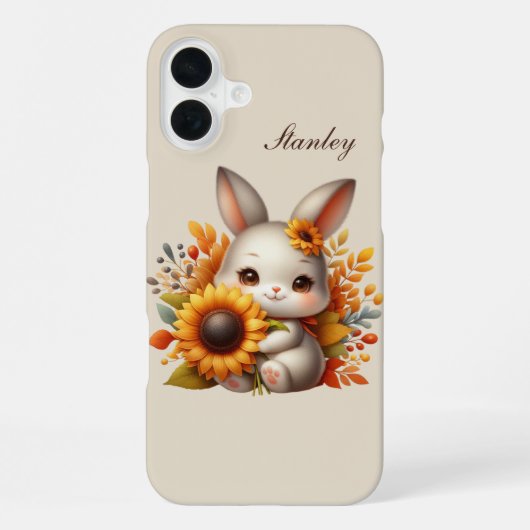 Coque iPhone 16 Plus Boîte lapin saisonnier ajouter un nom (Verso)