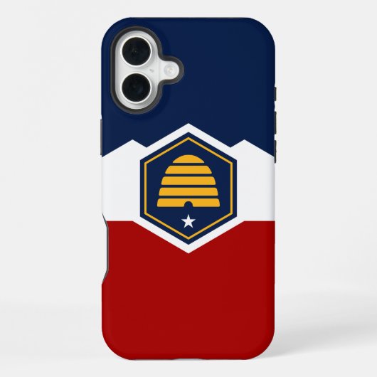 Coque iPhone 16 Plus Boîtier Apple iPhone 16 Plus, drapeau de l'Utah (Verso)