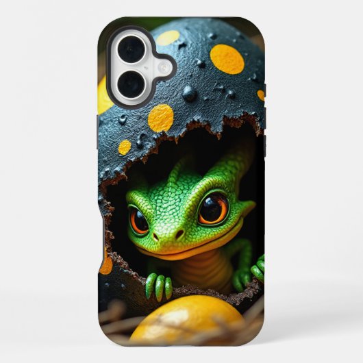 Coque iPhone 16 Plus Boîtier de téléphone d'éclosion de dragon bébé (Verso)
