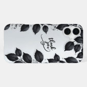 Coque iPhone 16 Plus Boîtier iPhone 16 à feuilles de plante noires (Verso Horizontal)