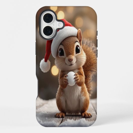 Coque iPhone 16 Plus Boîtier iPhone 16 Plus écureuil de Noël mignon (Verso)