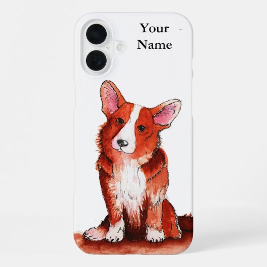 Coque iPhone 16 Plus Boîtier téléphonique Corgi Cute (Verso)