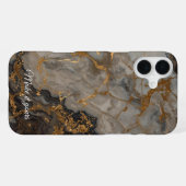 Coque iPhone 16 Plus Boîtier téléphonique en marbre personnalisé - Elég (Verso Horizontal)