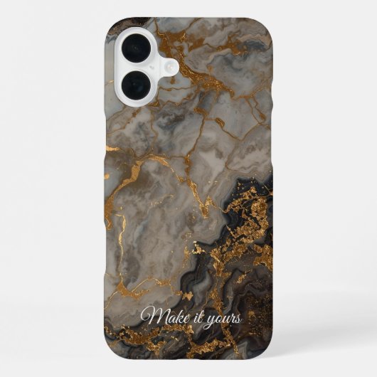 Coque iPhone 16 Plus Boîtier téléphonique en marbre personnalisé - Elég (Verso)