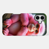 Coque iPhone 16 Plus Boîtier téléphonique rose singe (Verso Horizontal)