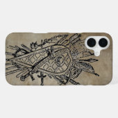 Coque iPhone 16 Plus Bouclier des épées Faux Cuir (Verso Horizontal)