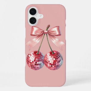 Coque iPhone 16 Plus Boule de disco rose