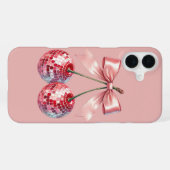 Coque iPhone 16 Plus Boule disco rose (Verso Horizontal)