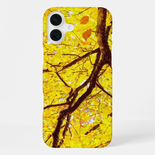 Coque iPhone 16 Plus Branches d'automne - jaune doré (Verso)