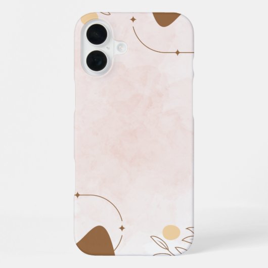 Coque iPhone 16 Plus Brown Cream Aesthetic Floral Linktree | (Verso)
