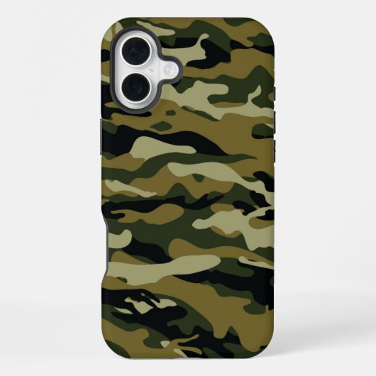 Coque iPhone 16 Plus Camo vert foncé (Verso)