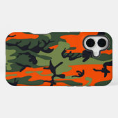 Coque iPhone 16 Plus Camouflage orange vert militaire (Verso Horizontal)