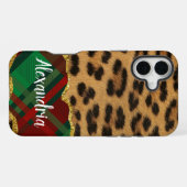 Coque iPhone 16 Plus Carreau léopard (Verso Horizontal)