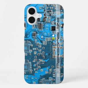 Coque iPhone 16 Plus Carte circuit bleu circuit imprimé à circuit impri