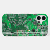Coque iPhone 16 Plus Carte circuit imprimé circuit vert PCB (Verso Horizontal)