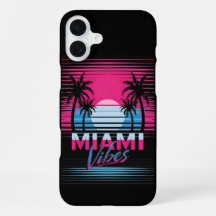 Coque iPhone 16 Plus Carte postale de l'ambiance de Miami