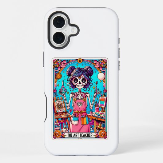 Coque iPhone 16 Plus Carte Tarot de professeur d'art (Verso)