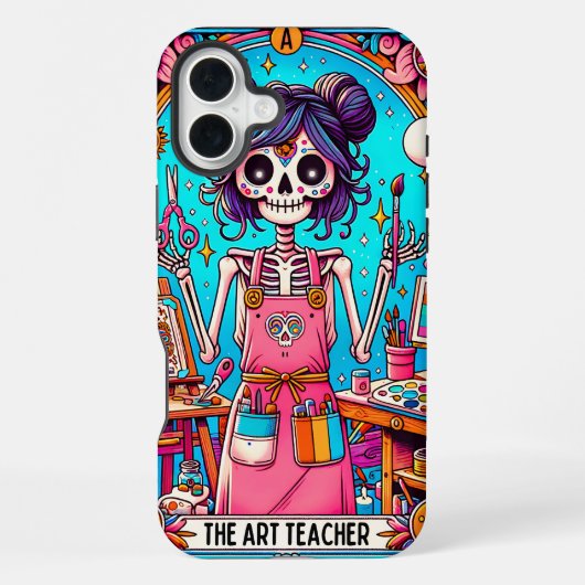 Coque iPhone 16 Plus Carte Tarot de professeur d'art (Verso)