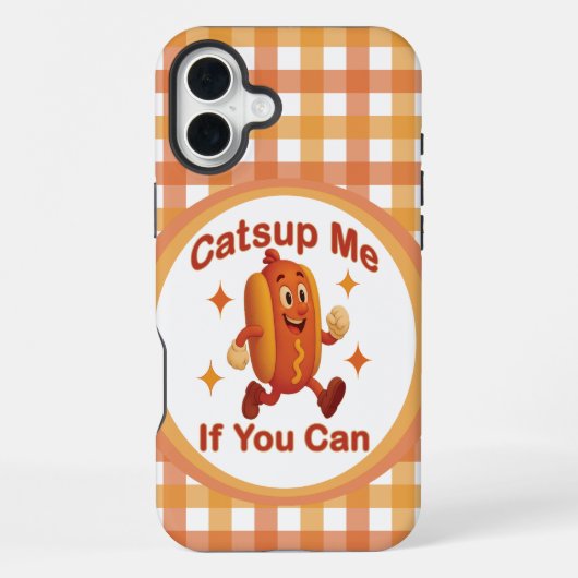 Coque iPhone 16 Plus Catsume-moi si tu peux drôle Hot Dog - Ketchup Pun (Verso)