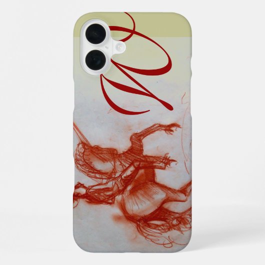 Coque iPhone 16 Plus CAVALIER FLORENTIN À CHEVAL monogramme (Verso)