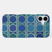 Coque iPhone 16 Plus Cercle Motif bleu (Verso Horizontal)