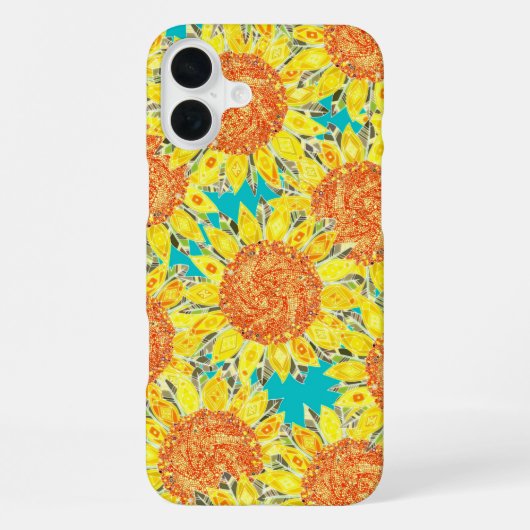 Coque iPhone 16 Plus champ de tournesols (Verso)
