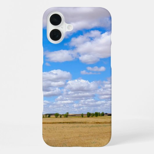 Coque iPhone 16 Plus Champs de blé moissonnés (Verso)
